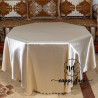 Nappe de table FARACHA, beige motif filet papillon - ronde et carrée 120x120 cm, sous-nappe ronde 220 cm