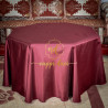 Nappe de table tulle , Bordeau motif fleurs dorés -  Ronde  180x180cm - sous-nappe 220 cm diamètre - 8 serviettes