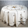 Nappe de table TARZ FASSI, couleur blanche motif noir / multi-couleur - Ronde 200 cm